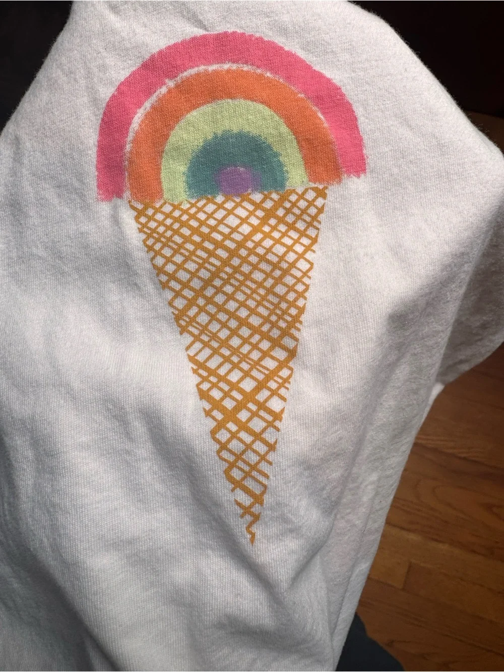 Tea Collection Light Blue Ice Cream Cone & Rainbow Skirt and Tea Shirt Outfit